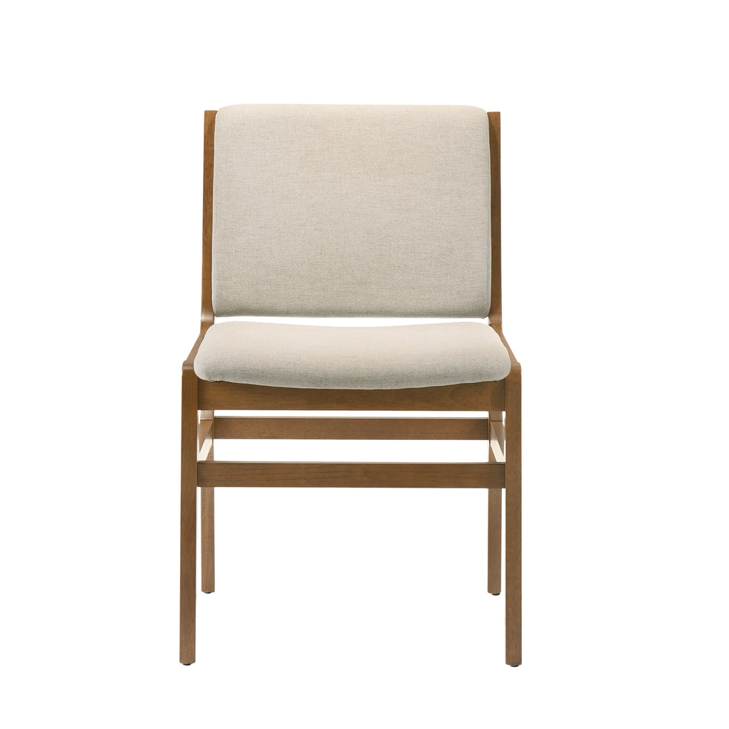 Elegant Dining Chair Set of Two Sophisticated Style Wheat Fabric - Grand Goldman Shop