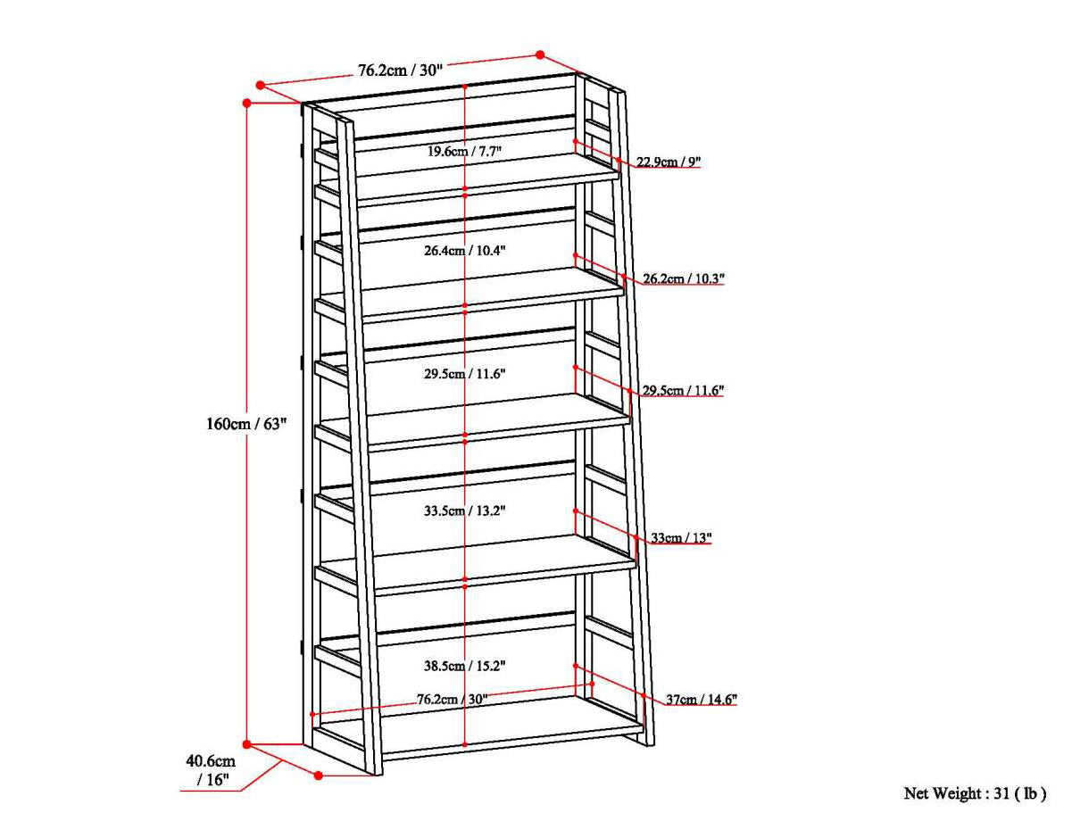 Acadian - Ladder Shelf Bookcase - Light Golden Brown - Grand Goldman