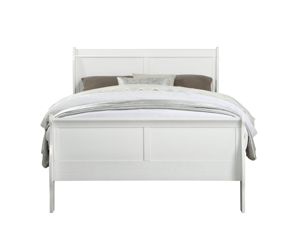 Louis Philippe White Finish 2PCS Bedroom Set (E. King) - Grand Goldman Shop