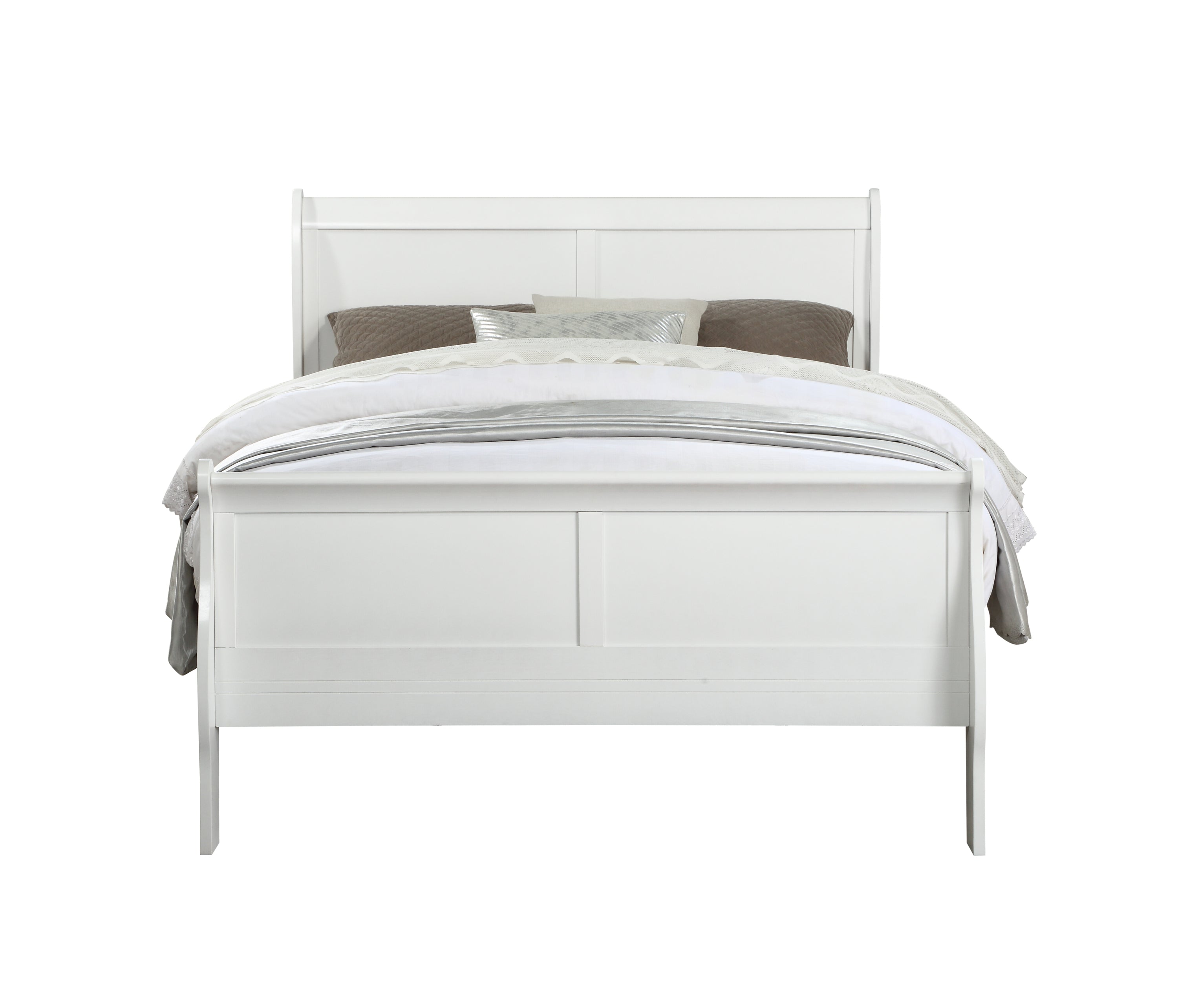 Louis Philippe White Finish 2PCS Bedroom Set (E. King) - Grand Goldman Shop
