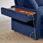 Comfortable Fluffy Corduroy Lazy Sofa, Storage Space for Big Loveseat, Super Soft Chaise Lounge with Double Ottomans and Table Board,Suitable for Chailiving - Grand Goldman Shop