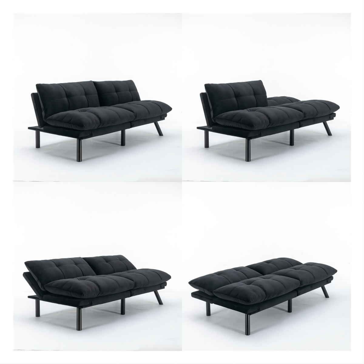 Black Convertible Folding Modern sofa Bed - Grand Goldman Shop