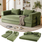 78 Inch Convertible Sleeper Sofa Bed, Futon Boneless Couch Lounge Loveseat with Pull Out Bed, No Assembly Required - Grand Goldman Shop
