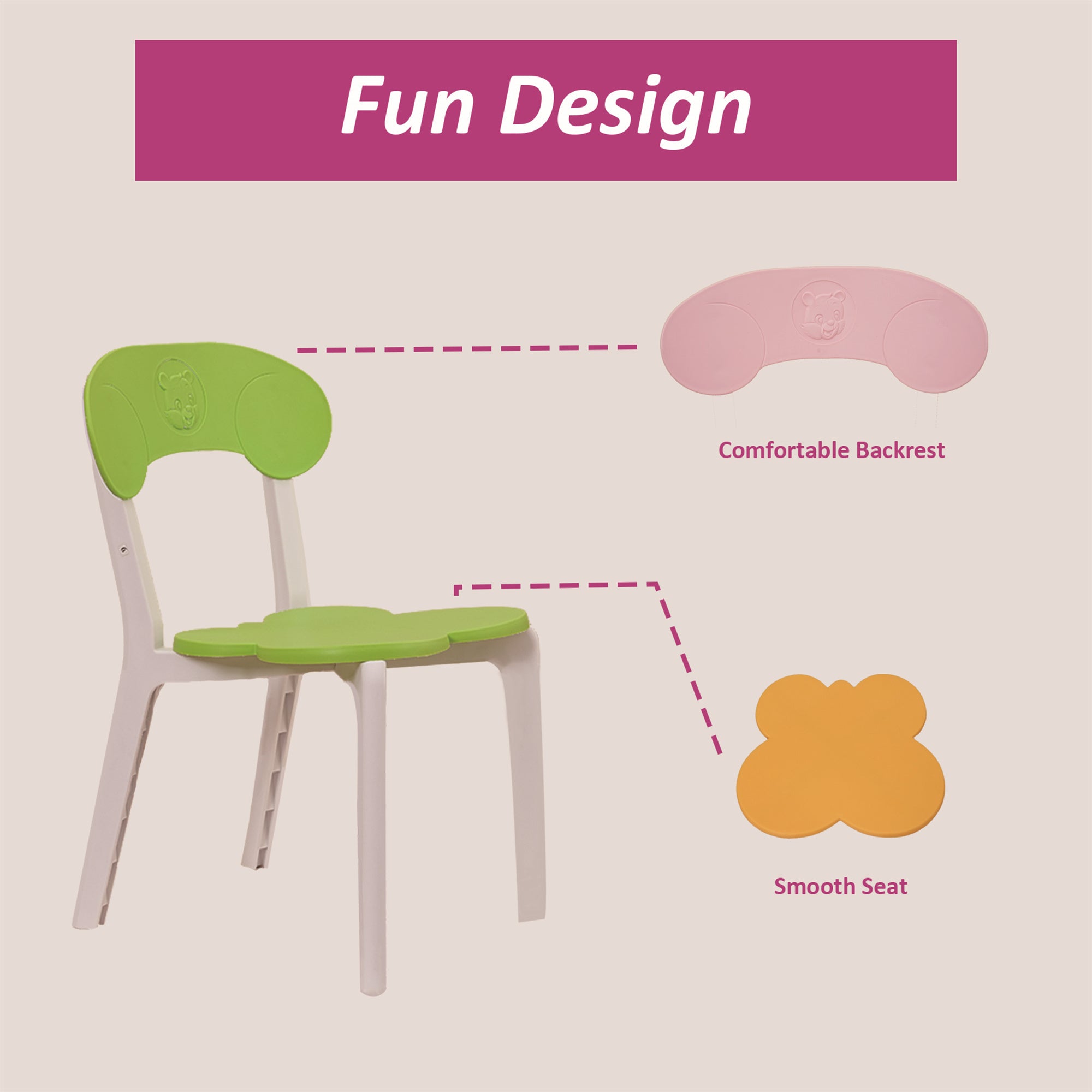 Kids Table and Chair Set,3 Piece Toddler Table and Chair Set,Plastic Children Activity Tablefor Reading,Preschool,Drawing,Tod