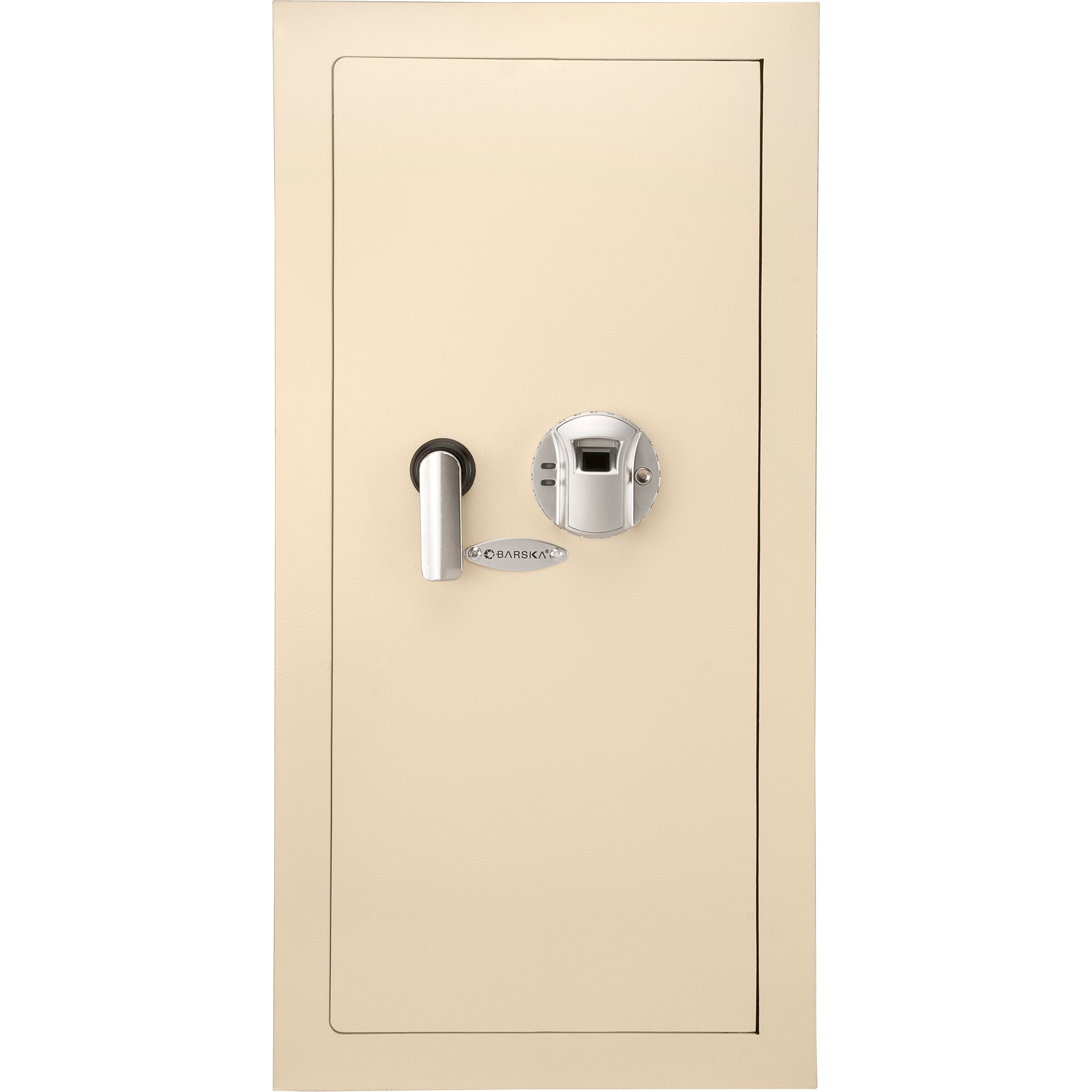 Biometric Wall Safe with 120-Fingerprint Module, Beige Steel, 0.82 Cubic Ft | Premium Home Decor - Grand Goldman