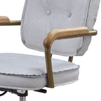 Siecross Vintage White Top Grain Leather Office Chair - Grand Goldman
