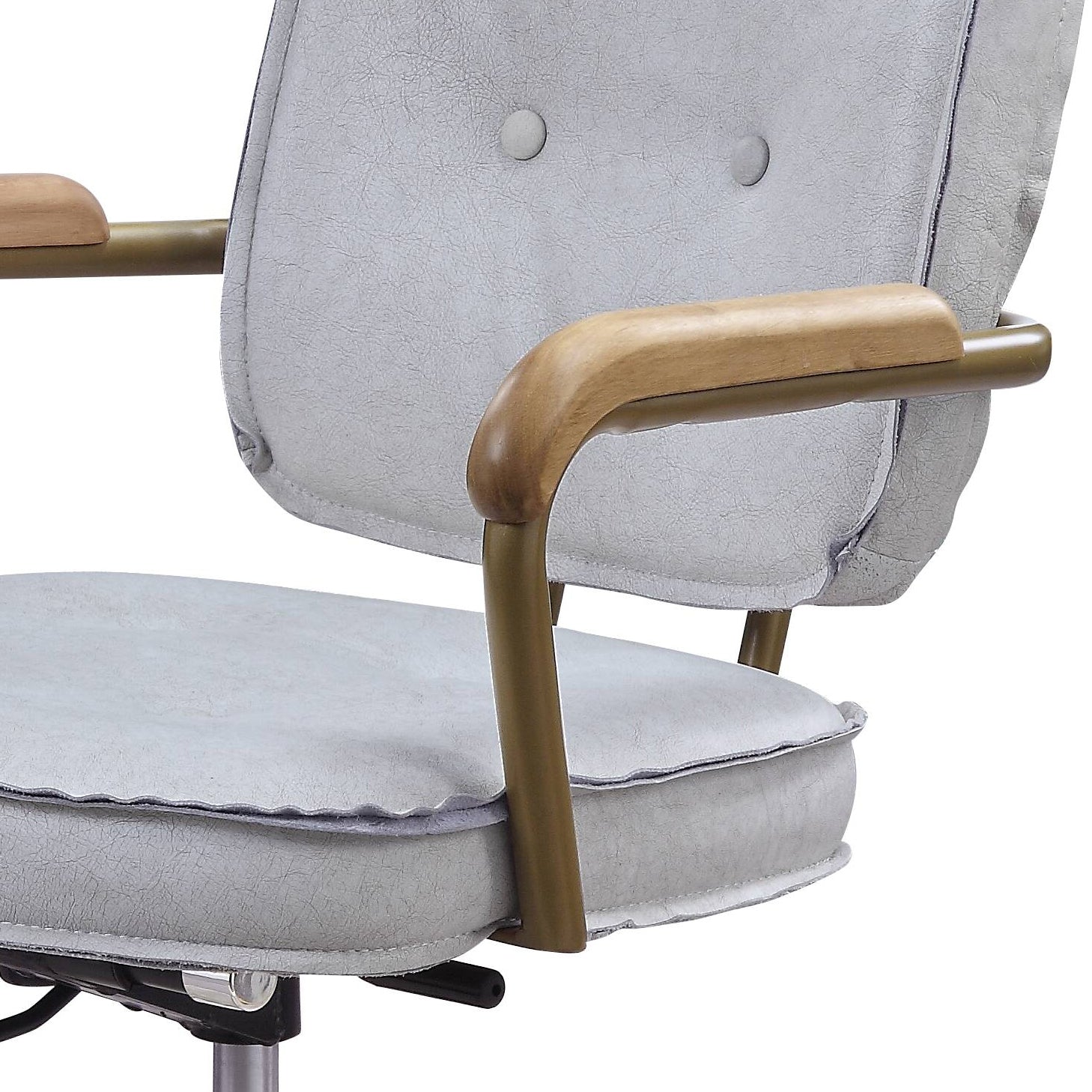 Siecross Vintage White Top Grain Leather Office Chair - Grand Goldman