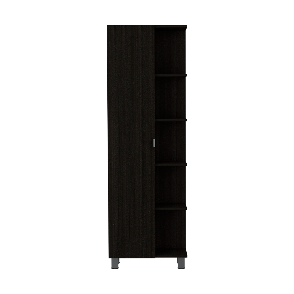 Urano Mirror Linen Cabinet, Four Interior  Shelves, Five External Shelves -Black | Premium Home Decor - Grand Goldman