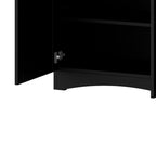 ON-TREND 3-Piece Farmhouse Entertainment Center with Storage Cabinet for TVs Up to 70', Mid-Century TV Stand with Bookshelf, Rustic Versatile Sideboard with Adjustable Shelves for Living Room, Black - Grand Goldman Shop