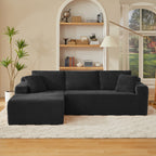 L-Shaped Cloud Sectional Sofa with Deep Seat,No Assembly Required,Modular Couches Sleeper for Living Room,Bedroom,Apartment,Black - Grand Goldman Shop