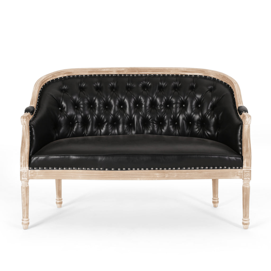 French Country Chesterfield Style Tufted Loveseat - Grand Goldman Shop