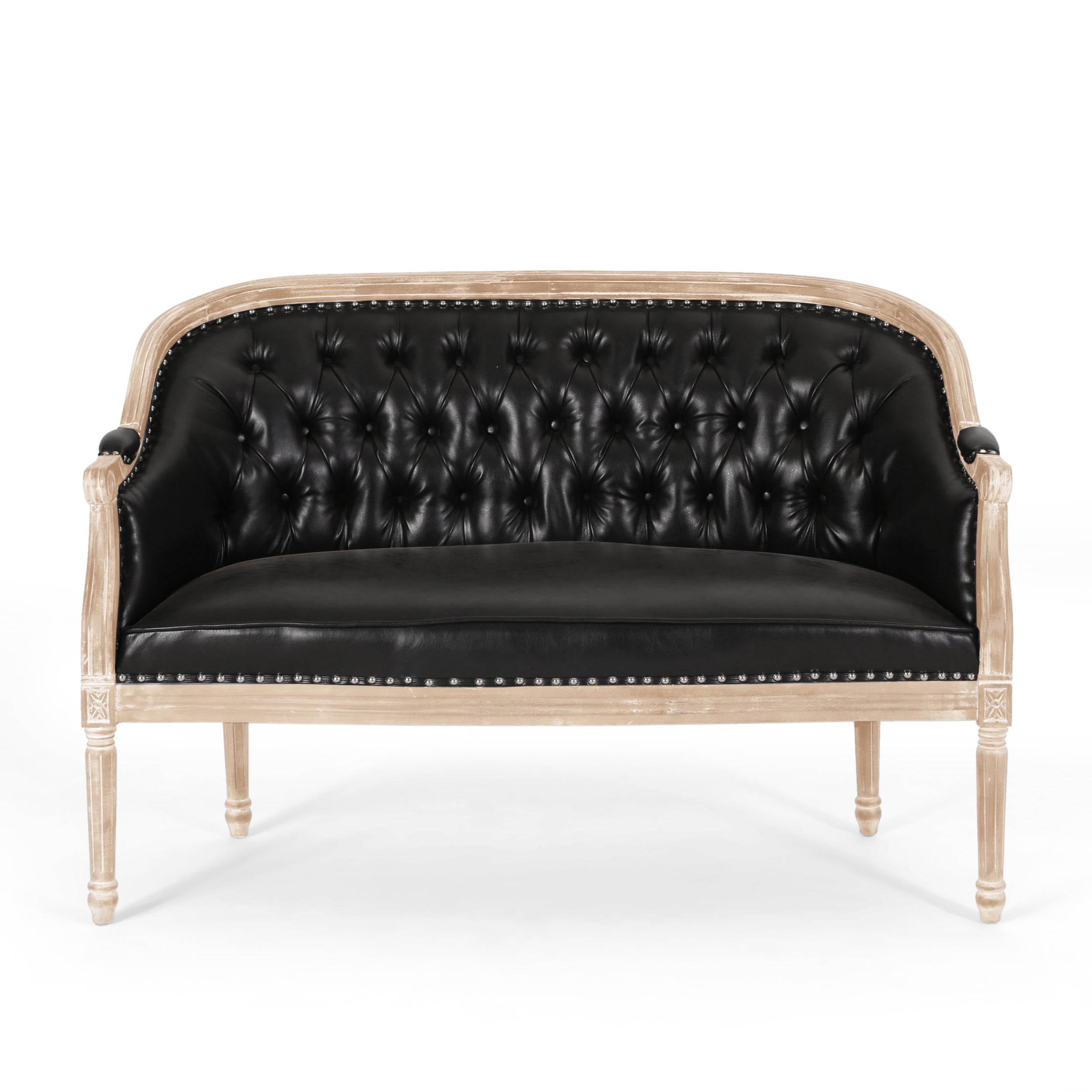 French Country Chesterfield Style Tufted Loveseat - Grand Goldman Shop