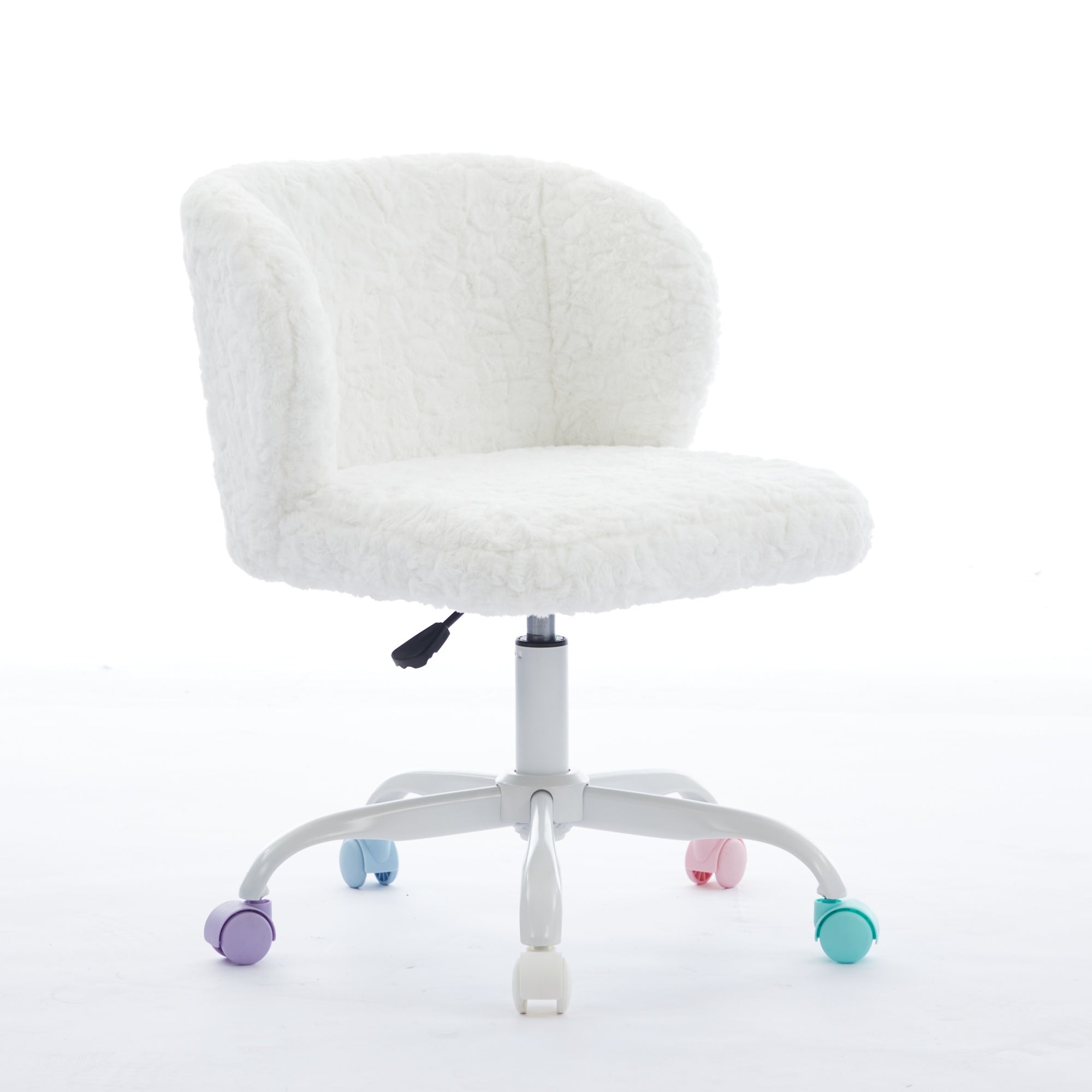 A&A Furniture Office Chair,Artificial rabbit hair Home Office Chair with Metal Base,Adjustable Desk Chair Swivel Office Chair