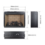 Vintage Infrared Quartz Heater Fireplace Insert with Realistic Logs, Brick Design, Antique Black, Tempered Glass, 23 Inch - Grand Goldman Shop