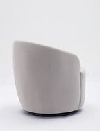 Velvet Fabric Swivel Accent Armchair Barrel Chair With Black Powder Coating Metal Ring,Gray - Grand Goldman Shop