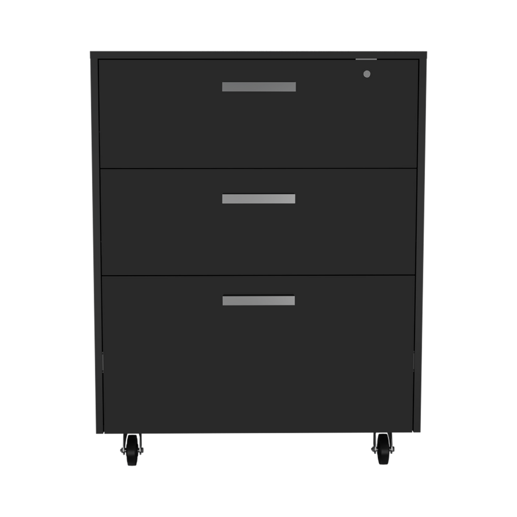 3 Drawers Storage Cabinet with Casters Lions Office, Black Wengue Finish | Premium Home Decor - Grand Goldman