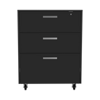 3 Drawers Storage Cabinet with Casters Lions Office, Black Wengue Finish | Premium Home Decor - Grand Goldman