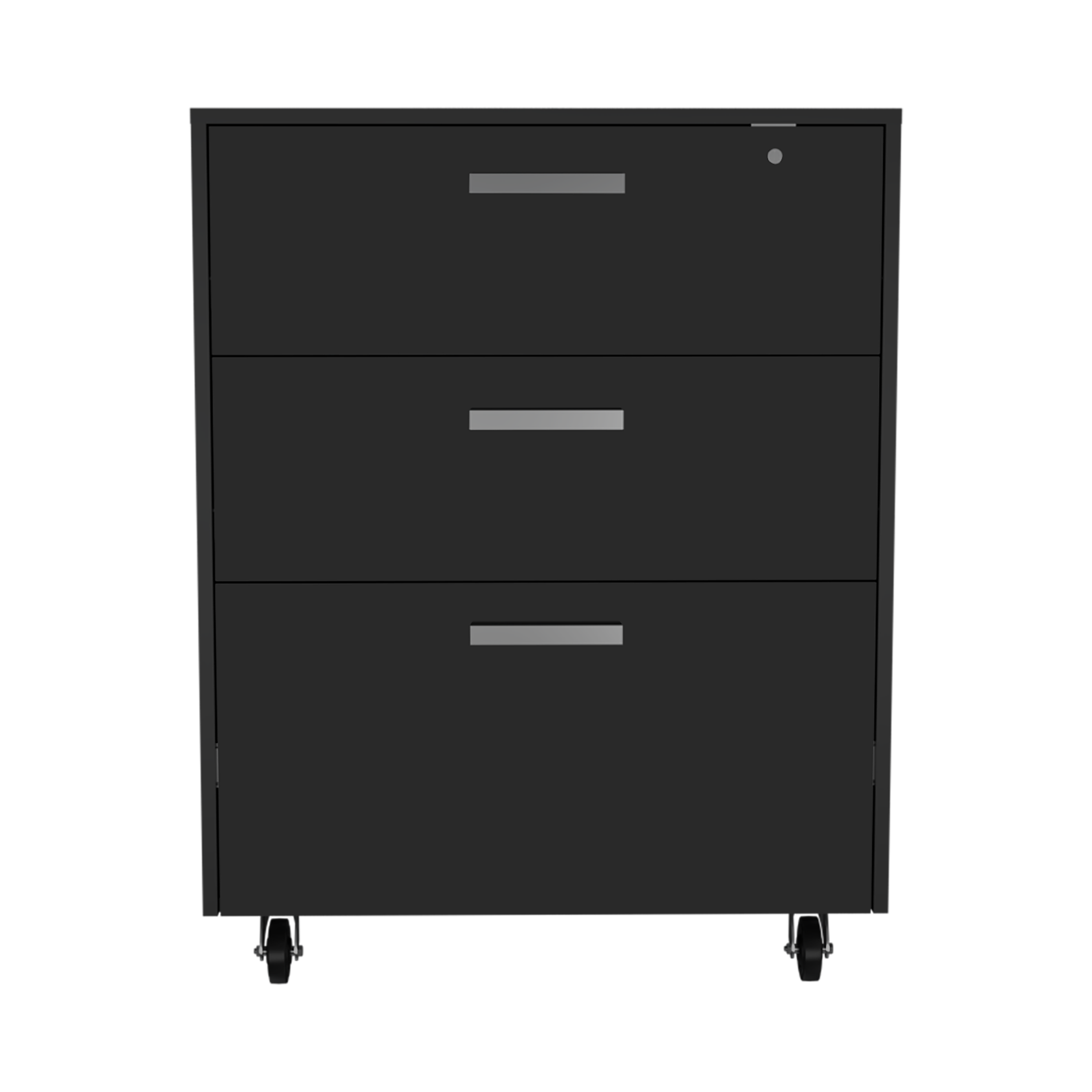 3 Drawers Storage Cabinet with Casters Lions Office, Black Wengue Finish | Premium Home Decor - Grand Goldman
