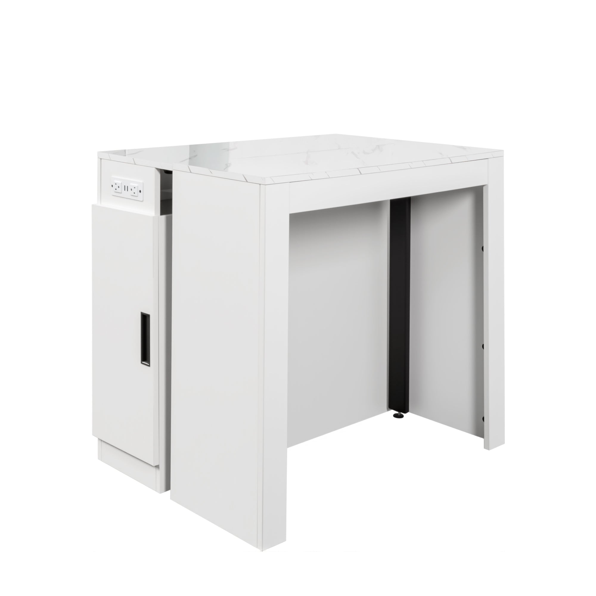 Modern Multifunctional Extendable Dining Table with Outlet, Space Saving Expanding Table with Storage for Party, Weddings, Meetings, Celebrations - Grand Goldman Shop