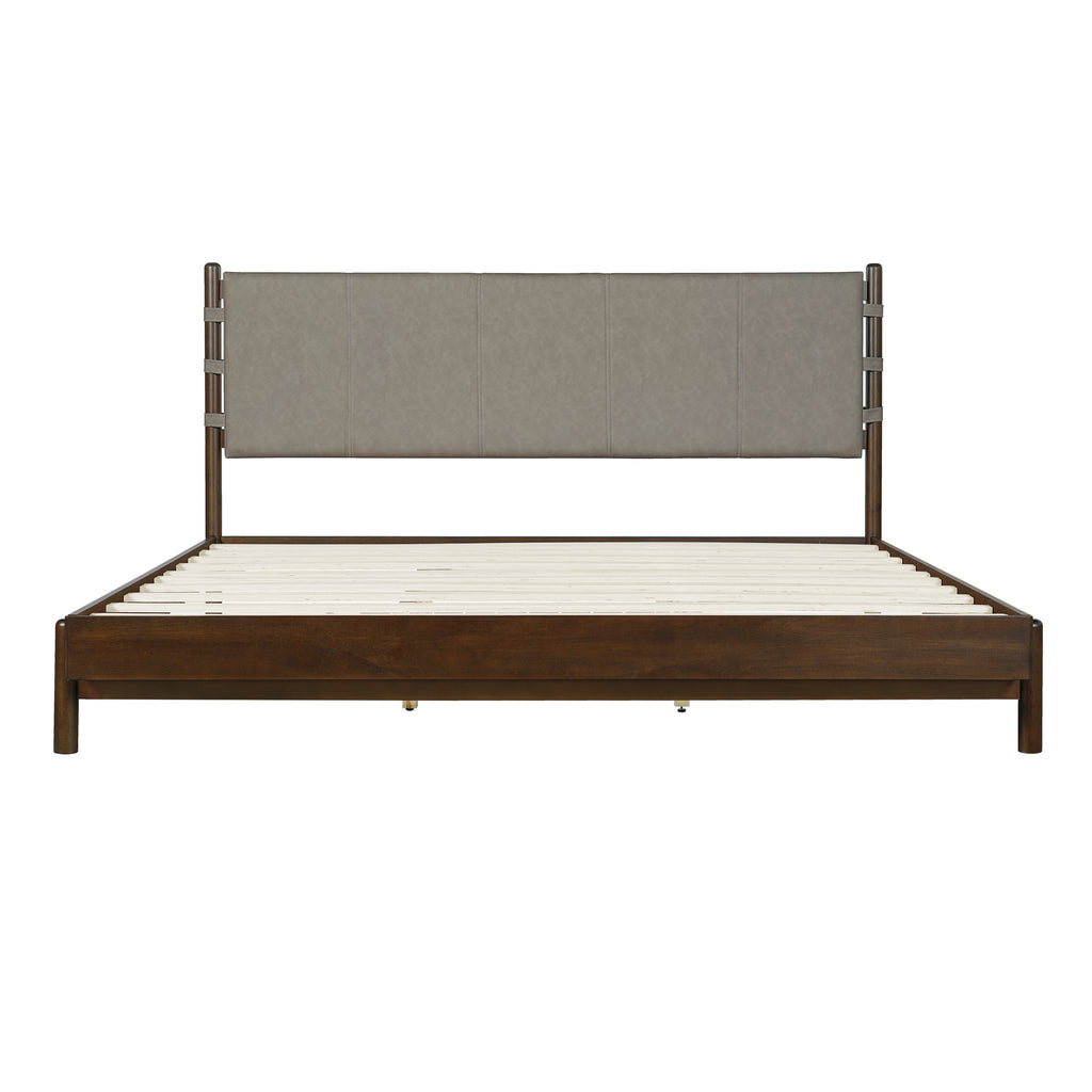 Modern King Bed Frame Set with 2 Nightstands, Light Gray Wood Platform Bed with Headboard and Matching Bedside Tables for Bedroom - Grand Goldman Shop