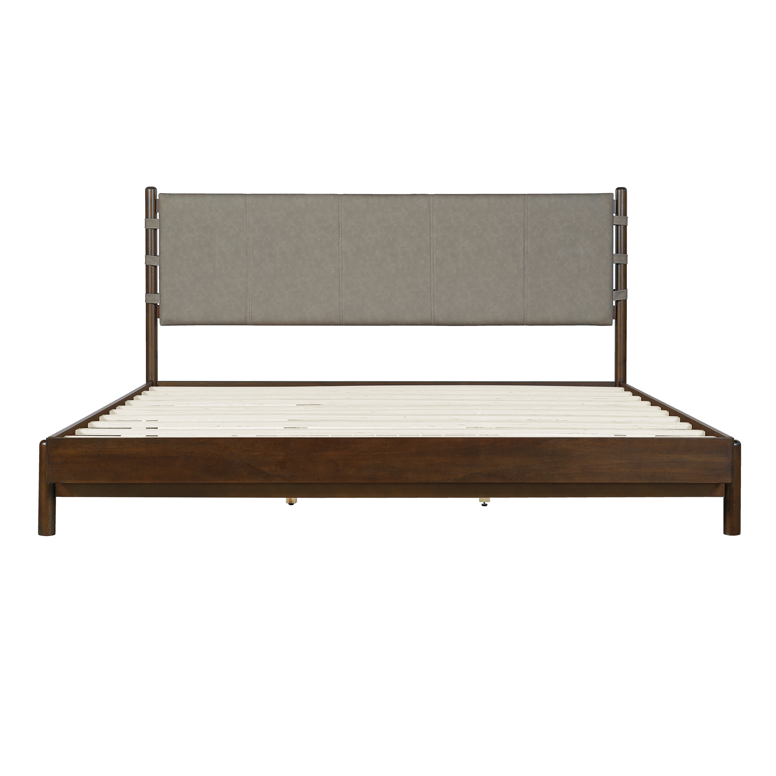 Modern King Bed Frame Set with 2 Nightstands, Light Gray Wood Platform Bed with Headboard and Matching Bedside Tables for Bedroom - Grand Goldman Shop