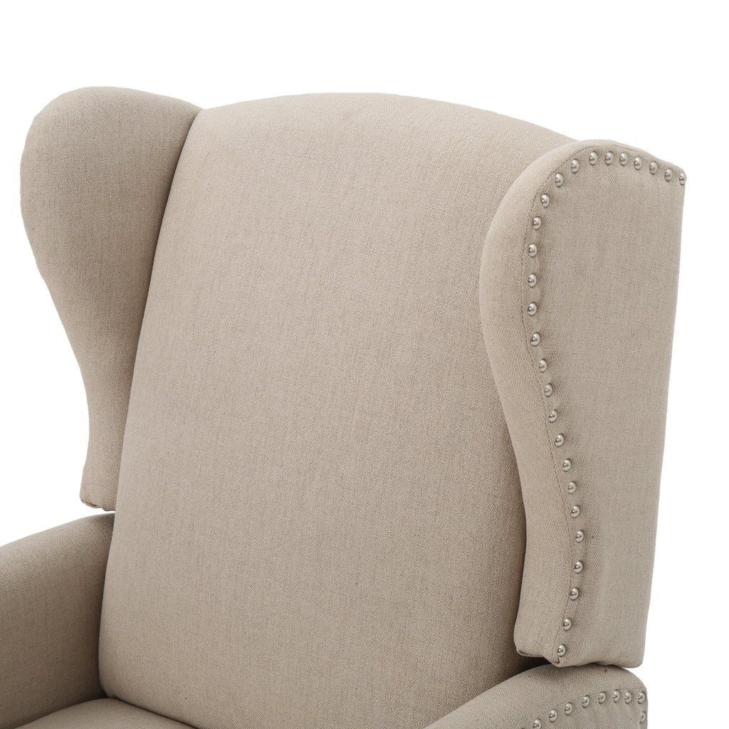 Westeros Wing Back Fabric Upholstered Recliner - Grand Goldman Shop