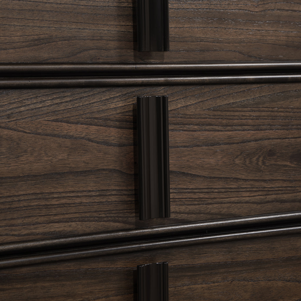 Aetheria Contemporary Wood 6-Drawer Dresser in Dark Brown - Grand Goldman Shop