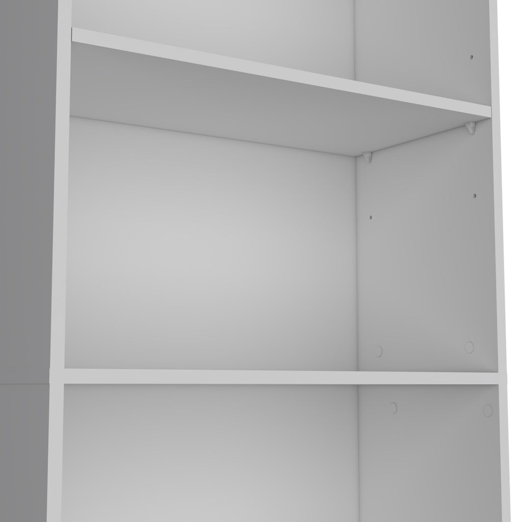 Vinton 4-Tier Bookcase with Modern Storage for Books and Decor, White - Grand Goldman