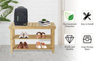 Hofitlead 27.5' Shoe Rack Solid Wood Shoe Bench, 3-Tier Shoe Organizer for Entryway Hallway(Light Brown) - Grand Goldman Shop