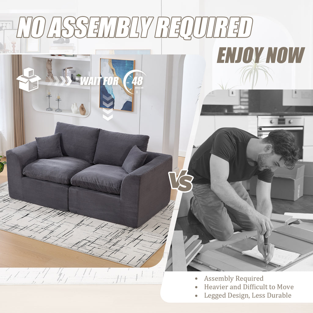 UNITED WE WIN Modular Sectional Sofa Cloud Couch,Comfy Cloud Modern Sofa,2 Seater with Cushion Covers Removable Furniture for Living Room Bedroom Apartments Dorms,No Assembly Required - Grand Goldman Shop
