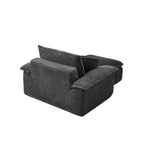47' Oversized Sofa Chair and a Half with Deep Seat & Movable 2-Layer Ottoman Set, Cloud Sofa Bed with Chaise, 1-Seater Modular Sectional Sleeper Couch for Living Room, No Assembly Teddy-Fleece, Grey - Grand Goldman Shop