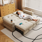 It is a multi-functional sofa, a 77-inch convertible sofa bed, and a 2-in-1 piece suitable for both sitting and lying down. Made of  Chenille fabric, it is suitable for living rooms, bedrooms - Grand Goldman Shop