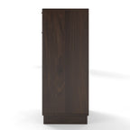 Woodgrain Tilt-Out Trash Can Cabinet with Wave-Textured Drawer & Pull-Out Bin in Walnut Finish - Grand Goldman Shop