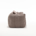 Cozy Beanbag Chair with High Resilience Foam Core for Two  -Brown Chenille, 66x35x25 inches - Grand Goldman Shop