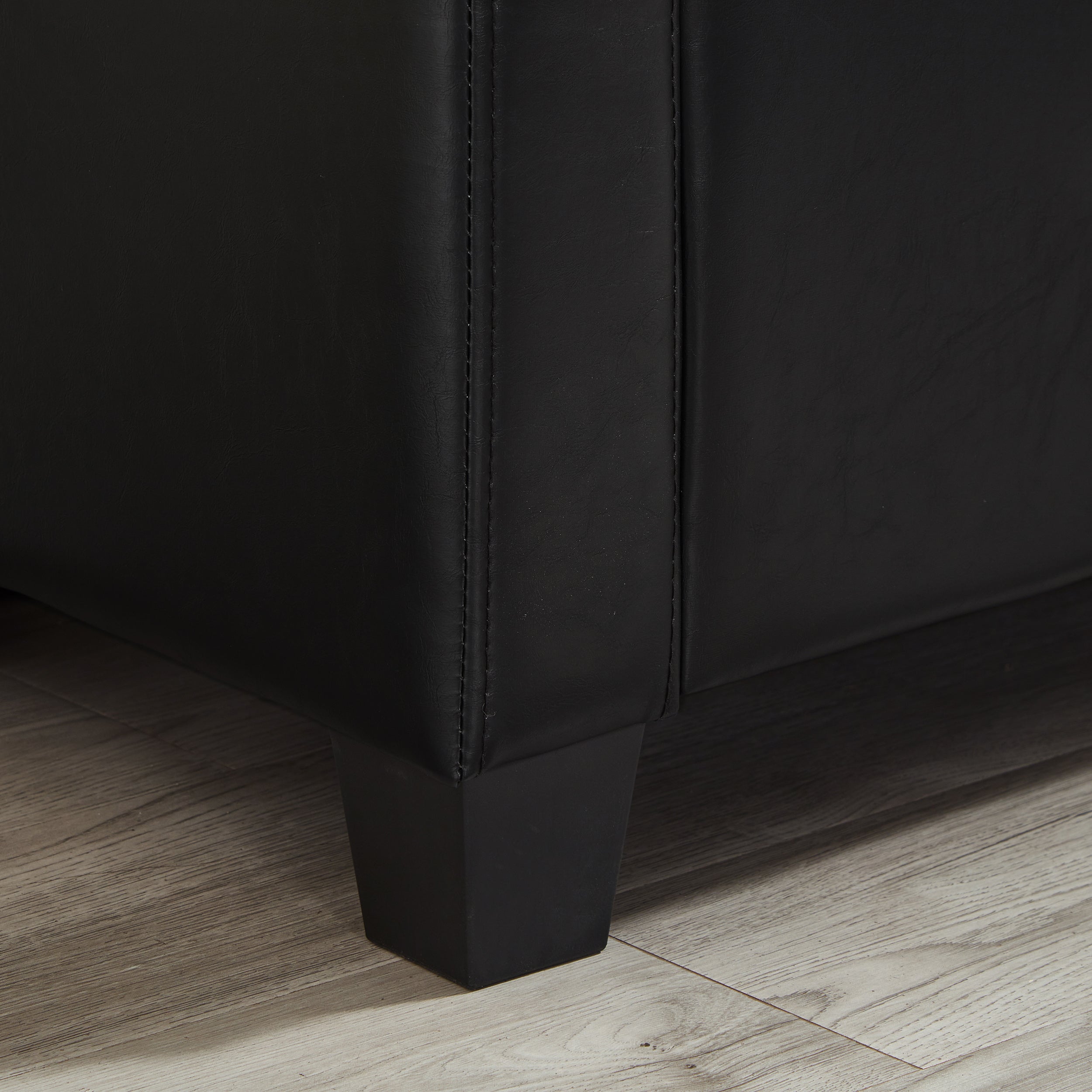 48' Ottoman Bench with Storage, Bench for Bedroom,Living Room,Hallway, Upholstered Tufted Faux Leather PU Ottoman Black - Grand Goldman Shop