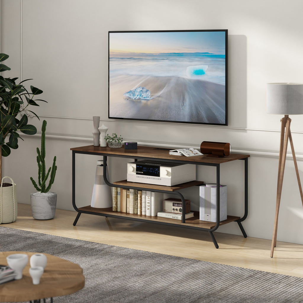There are installation videos and scene videos. TV socket and LED light - TV stand TV up to 55 ', small unit modern TV console suitable for living room and bedroom, light grey - Grand Goldman Shop