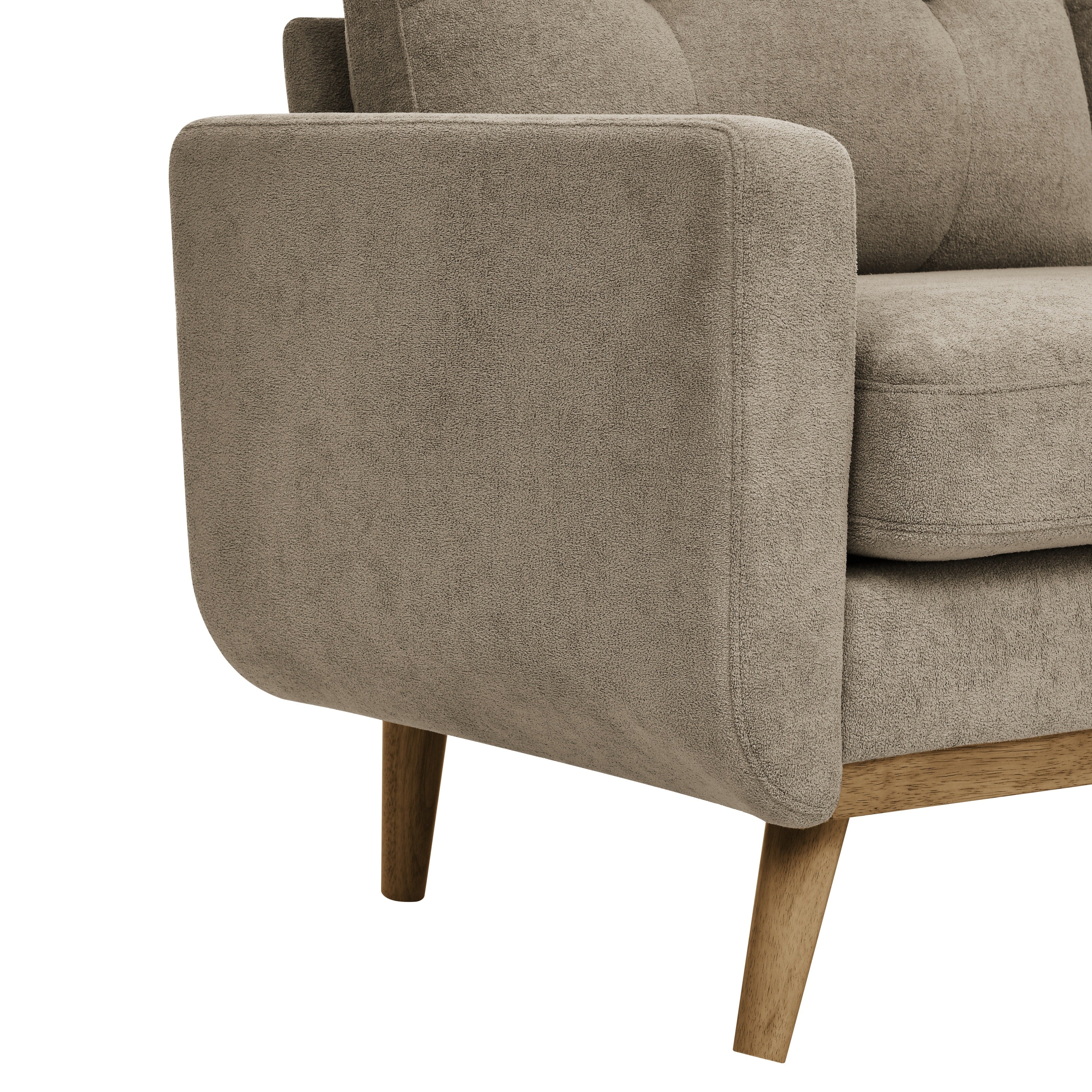 67.7' Wide Mid-Century Modern Upholstered Tufted Loveseat Sofa With Wooden Legs - Grand Goldman Shop