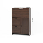 Desk Cabinet, with Storage Drawer & Shelves, Fold-up Desktop, Ideal for Home, Office, Kitchen storage organizer, Dormitory, Small Spaces W31.49'xD13.78'xH47.2' - Grand Goldman Shop