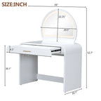 39' Makeup Vanity Table with Mirror Touch Screen Lighted Mirror, Dressing Table with Drawer for Bedroom, White - Grand Goldman Shop