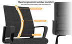 Minimalist Modern Office Chair with Metal Frame, Soft Cushion, Mesh Backrest, Black, for Home & Office Use - Grand Goldman