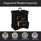 Louis Philippe III Black Finish Nightstand - Grand Goldman Shop