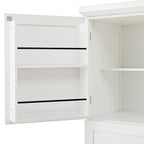 [Assembly Video Provided] TOPMAX 35.5x17.6x70.9inch Freestanding Kitchen Pantry Cabinet, Tall Storage Cabinet with 4 Doors, 2 Door Shelves, 8 Pull-out Trays and Adjustable Shelf for Dining Room, White - Grand Goldman Shop