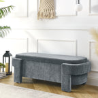 Chenille Upholstered Bench with Large Storage Space for the Living Room, Entryway and Bedroom,Grey,( 51.5''x20.5''x17'' ) - Grand Goldman Shop