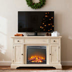 18 inch electric fireplace insert, ultra thin heater with log set & realistic flame, overheating protection - Grand Goldman Shop