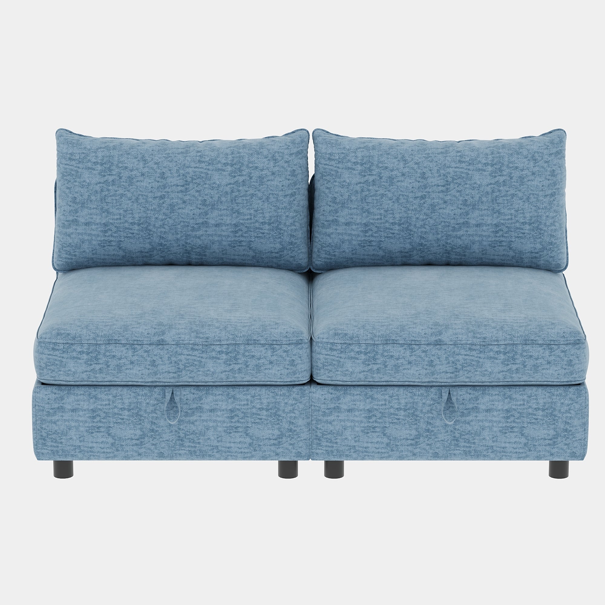 Armless Seat for Modular Sectional Sofa, Convertible Sofa Seat With Storage, Sleeper Sectional Sofa Set, Fabric Flexible Modular Combinations for Living Room(2PCS) - Grand Goldman Shop