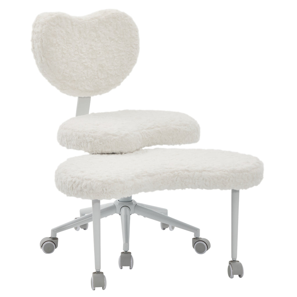 Artificial rabbit hair Meditation Chair Plus, Cross Legged Chair with Wheels, ADHD Chair, Criss Cross Desk Chair with Lumbar 