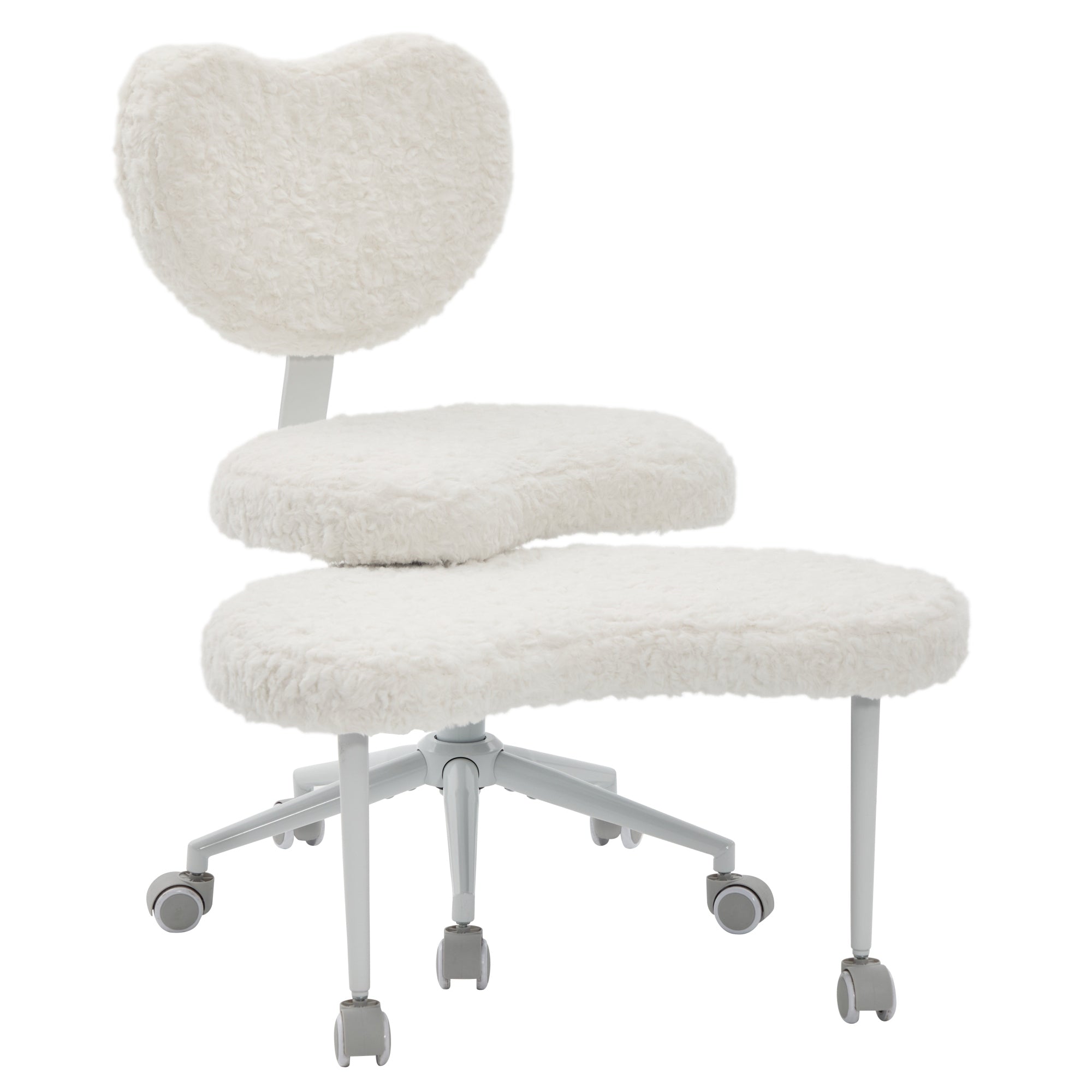 Artificial rabbit hair Meditation Chair Plus, Cross Legged Chair with Wheels, ADHD Chair, Criss Cross Desk Chair with Lumbar 