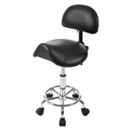 Saddle Stool with Back Support, Rolling Stools with Foot Rest, Ergonomic Adjustable Stool with Wheels, Backrest Adjustable Height & Angle for Salon Spa Tattoo Massage Swivel Stool Chair.(N753P243053B) - Grand Goldman Shop