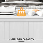 HOMCOM 39.4' Storage Chest w/ 2 Safety Hinges, Wooden Box, White - Grand Goldman Shop