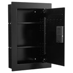 Wall Safe, 3-Tier Hidden Wall Safe with Fingerprint, Password, Key & Turning Knob, Q235 Cold-Rolled Steel In-Wall Box with Ad